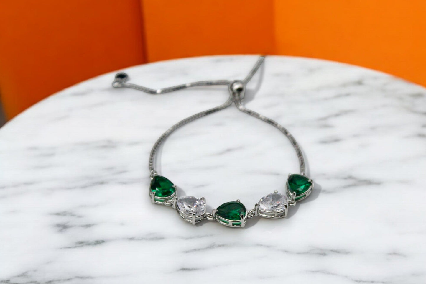 Premium Green Stone Studded Diamond Bracelets | 925 Sterling Silver - SACH JEWELS