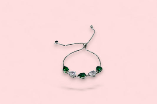 Premium Green Stone Studded Diamond Bracelets | 925 Sterling Silver - SACH JEWELS