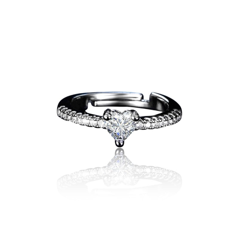 Heart Diamond Italian Silver Plated Ring | Italian Silver Plated SACH JEWELS