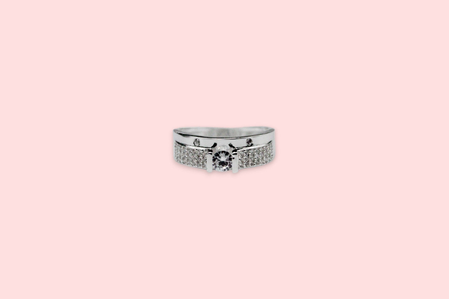 Spotlight Diamond Studded Mens Ring | 925 Sterling Silver - SACH JEWELS