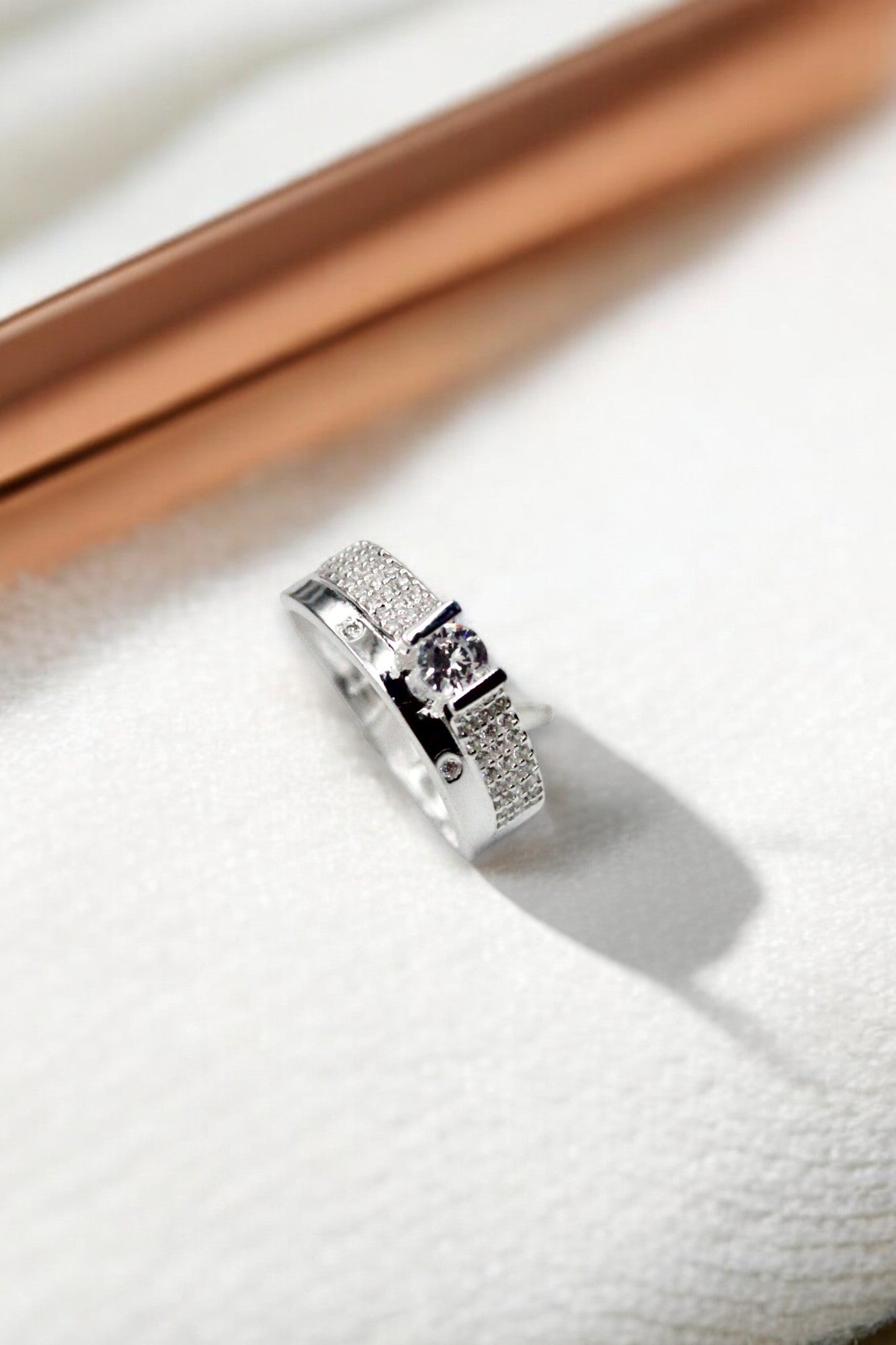 Spotlight Diamond Studded Mens Ring | 925 Sterling Silver - SACH JEWELS