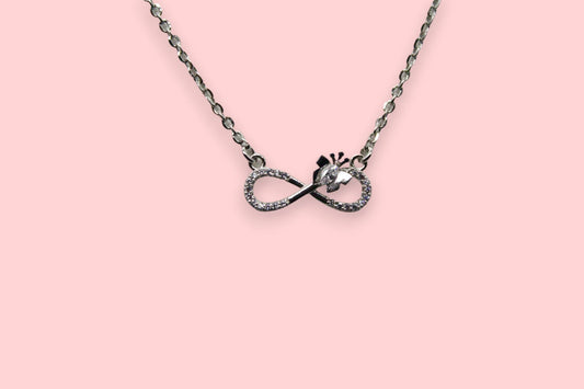 Diamond Studded Infinity Necklace | 925 Sterling Silver - SACH JEWELS