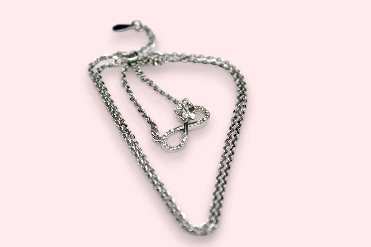 Diamond Studded Infinity Necklace | 925 Sterling Silver - SACH JEWELS