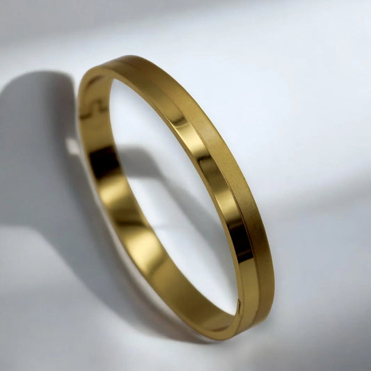 Dual Split Matte Shiny Bracelet | Italian Gold Plated. - SACH JEWELS