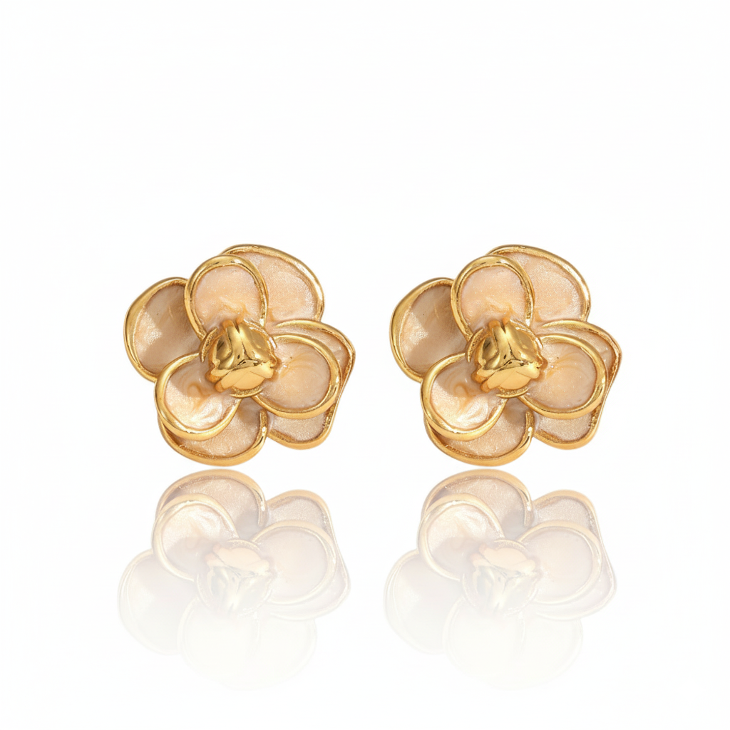 Golden Bloom Petite Studs Earrings | Italian Gold Plated SACH JEWELS