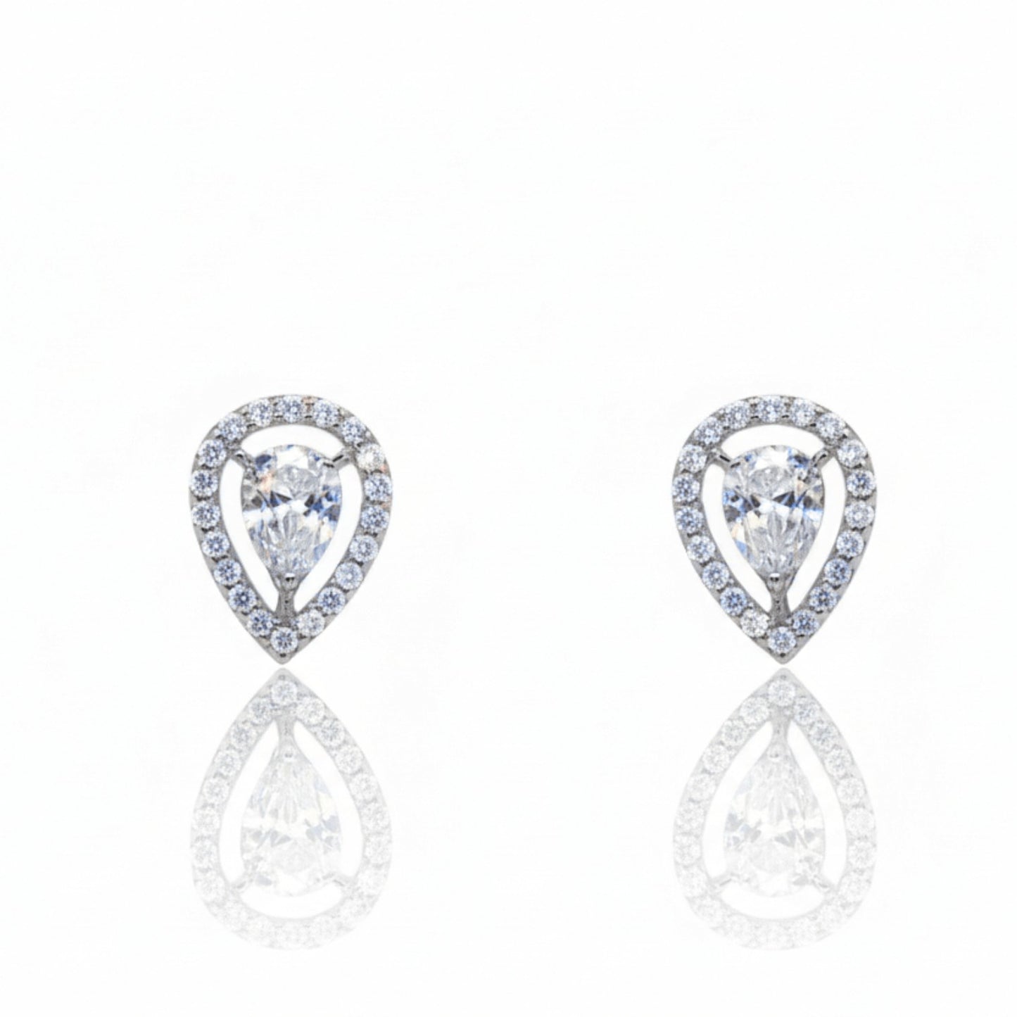 Rain drop Diamond Stud Earrings | 925 Sterling Silver SACH JEWELS