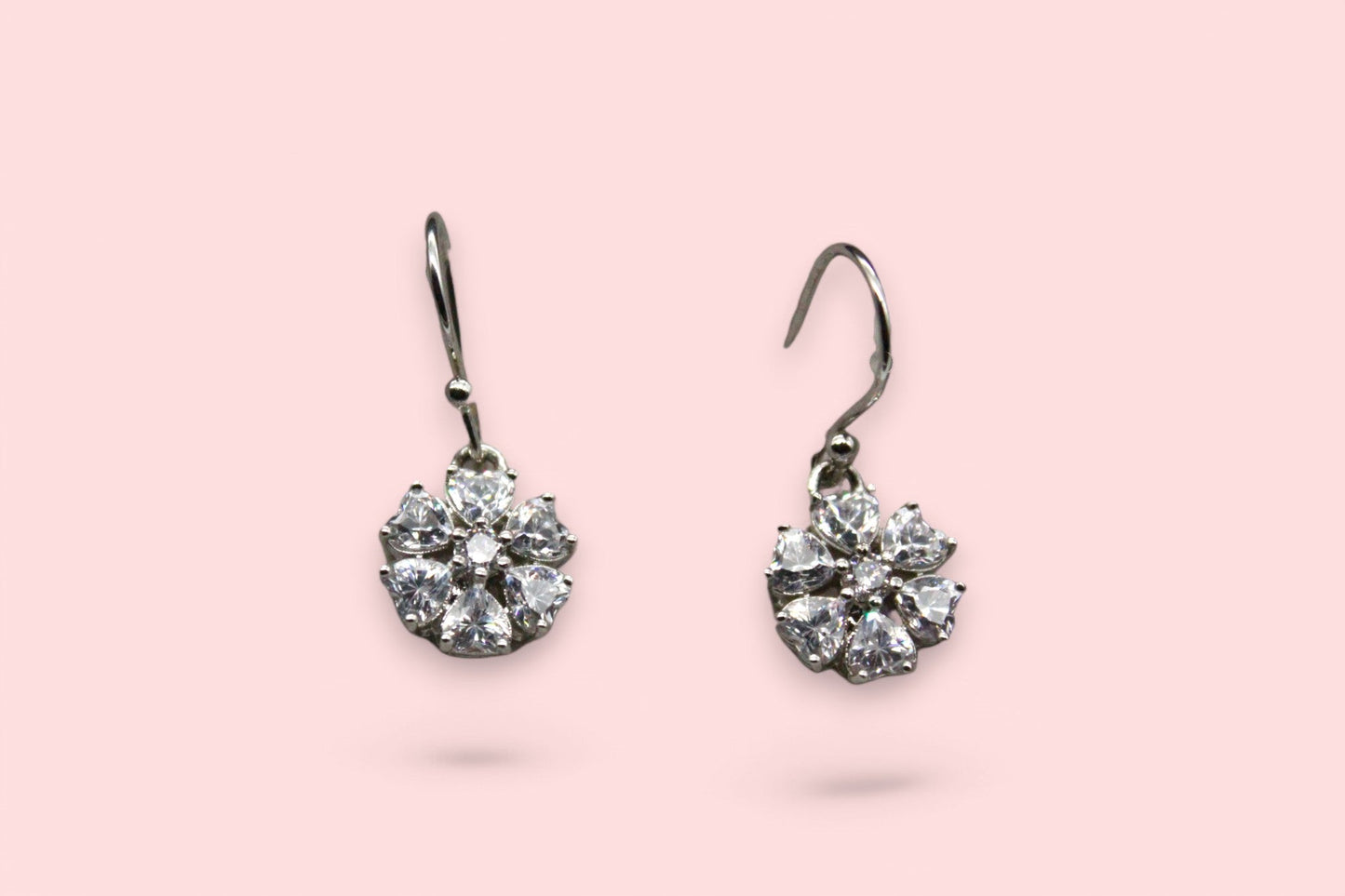 Women Diamond Flower drop Earrings | 925 Sterling Silver - SACH JEWELS