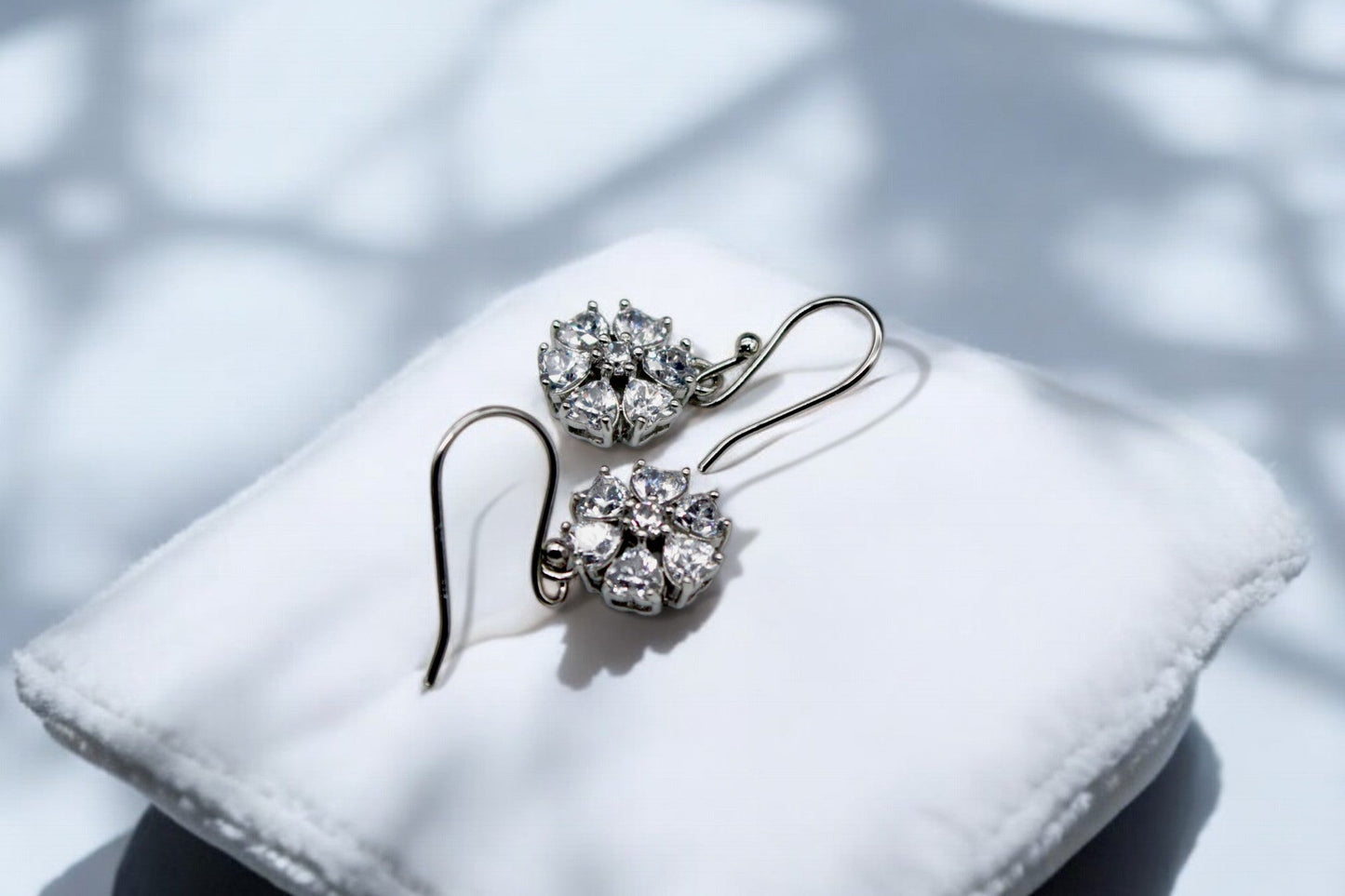 Women Diamond Flower drop Earrings | 925 Sterling Silver - SACH JEWELS