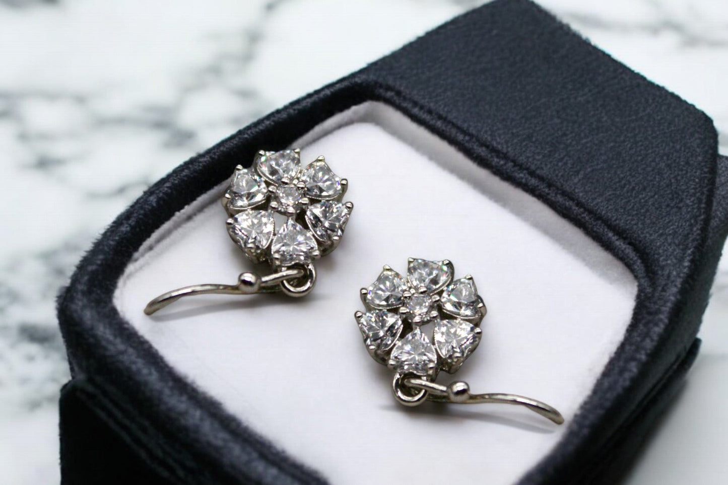 Women Diamond Flower drop Earrings | 925 Sterling Silver - SACH JEWELS