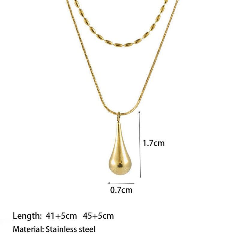 Tear Drop Pendant Necklace | Italian Gold Plated - SACH JEWELS