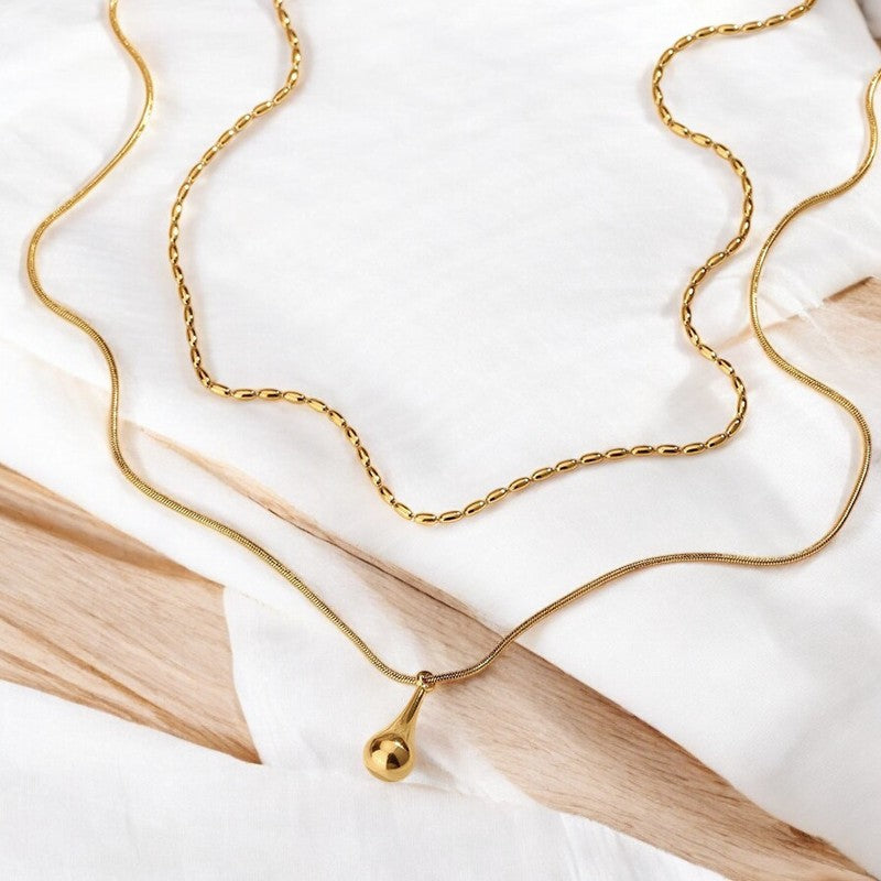 Tear Drop Pendant Necklace | Italian Gold Plated - SACH JEWELS