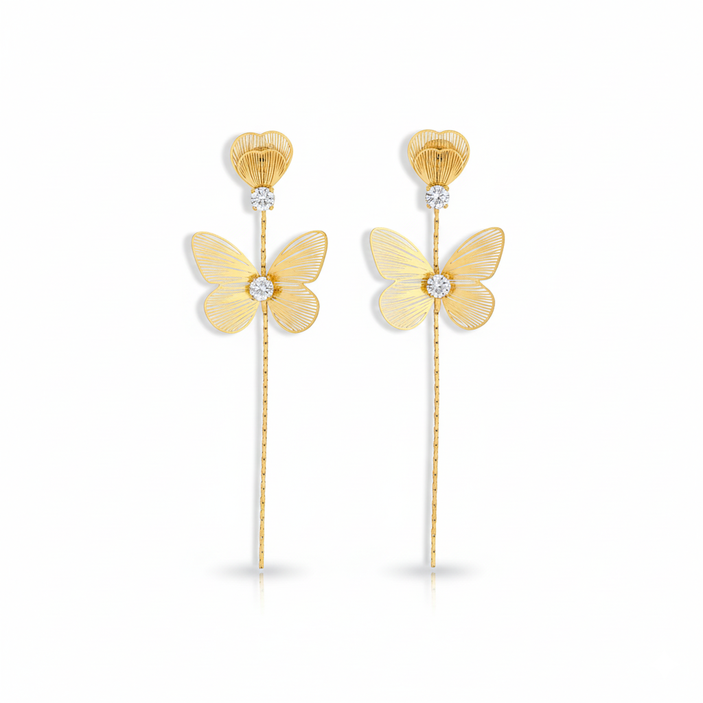 Blooming Butterfly Drop Earrings | Italian Gold Plated SACH JEWELS