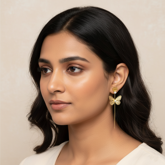 Blooming Butterfly Drop Earrings | Italian Gold Plated SACH JEWELS