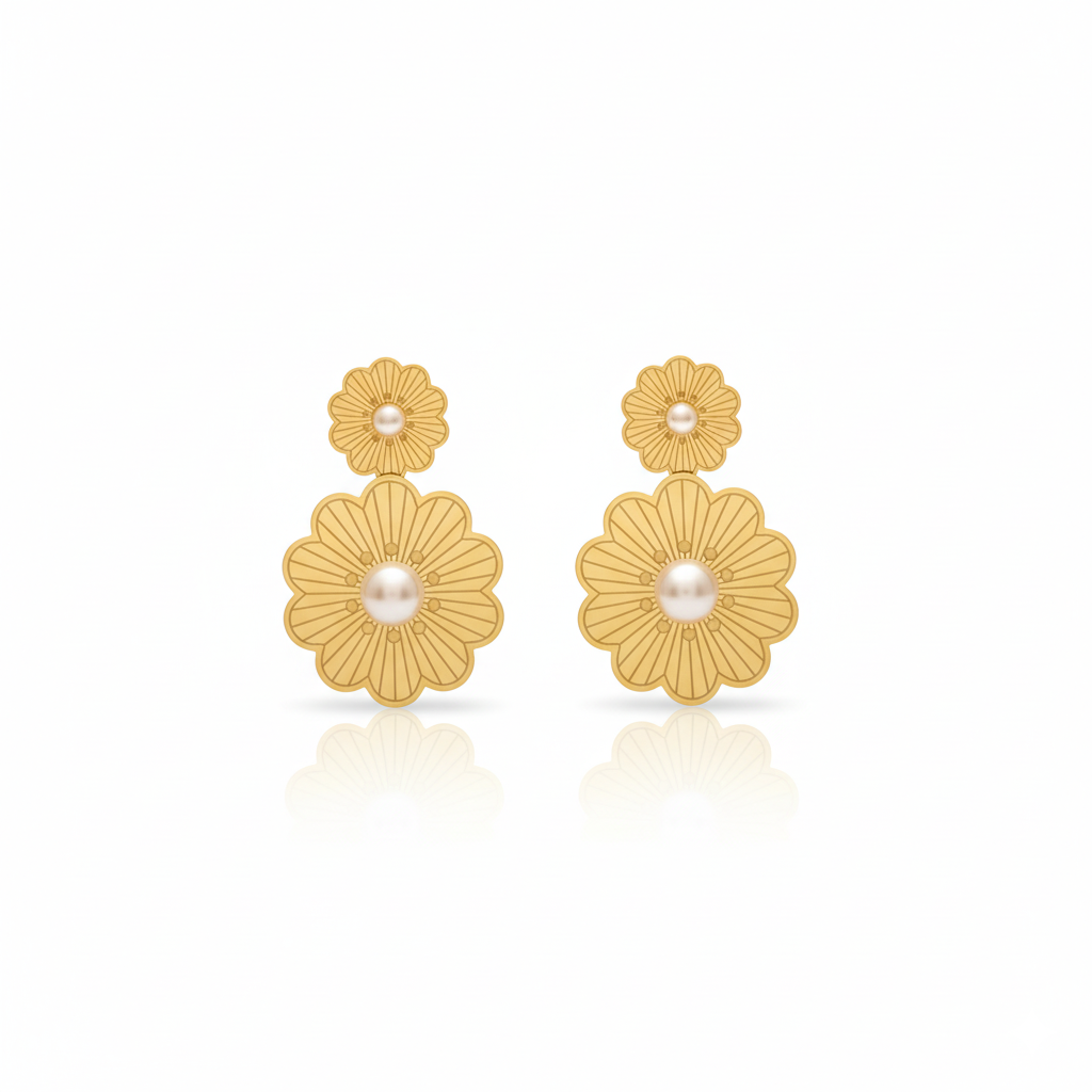 Dusky Bloom Drop Earrings | Italian Gold Plated SACH JEWELS