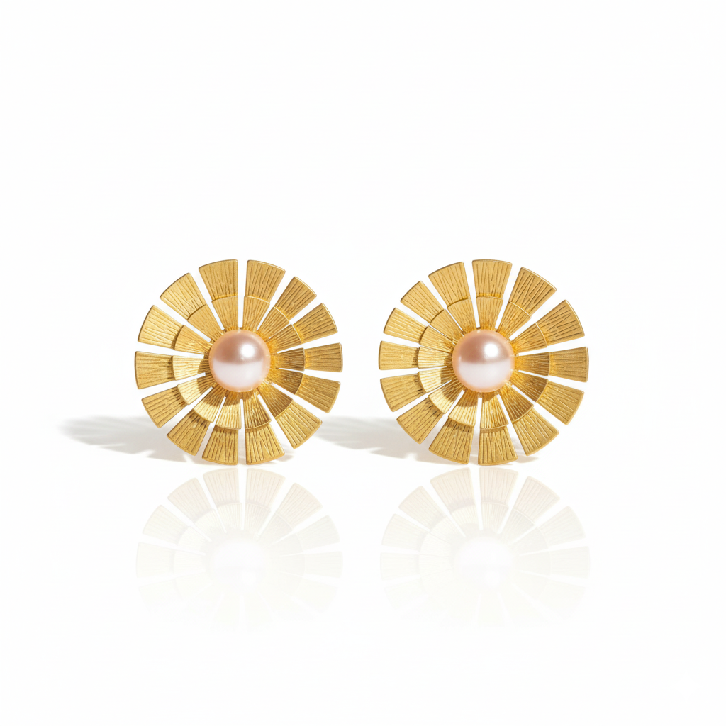 Spinning Wheel Stud Earrings | Italian Gold Plated SACH JEWELS