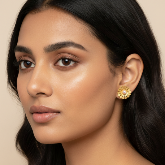 Spinning Wheel Stud Earrings | Italian Gold Plated SACH JEWELS