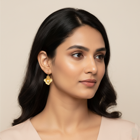 Golden Flora Drop Earrings | Italian Gold Plated SACH JEWELS