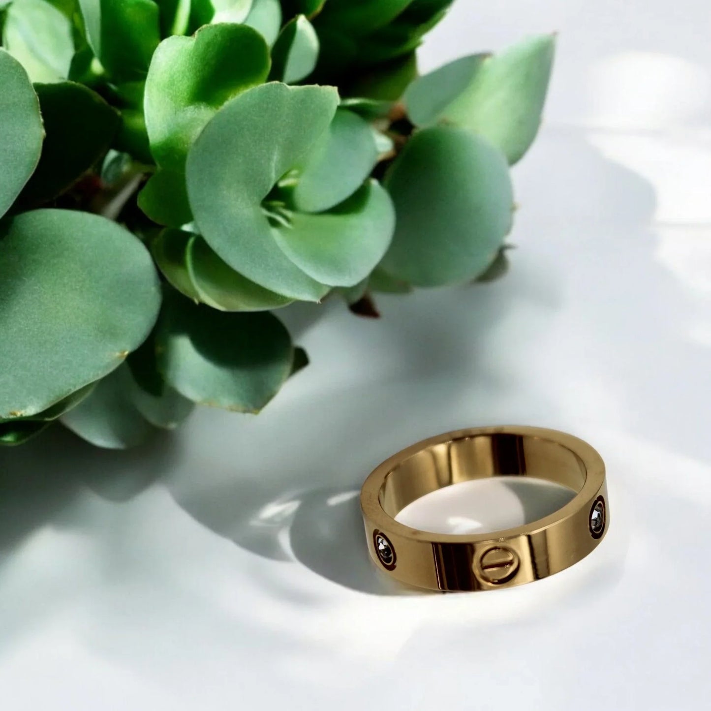 Love Screw Band Ring | Italian Gold Plated - SACH JEWELS