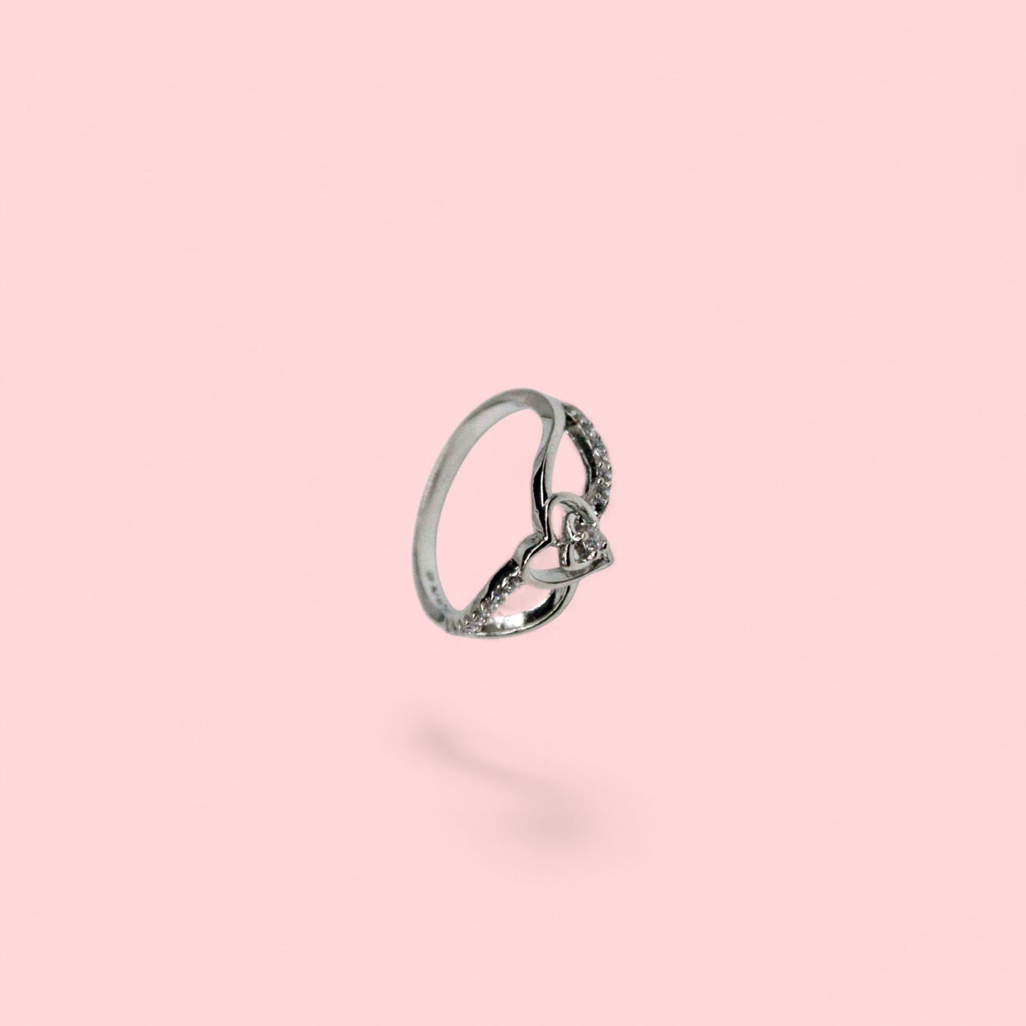 Diamond Heart Studded Ring | 925 Sterling Silver - SACH JEWELS