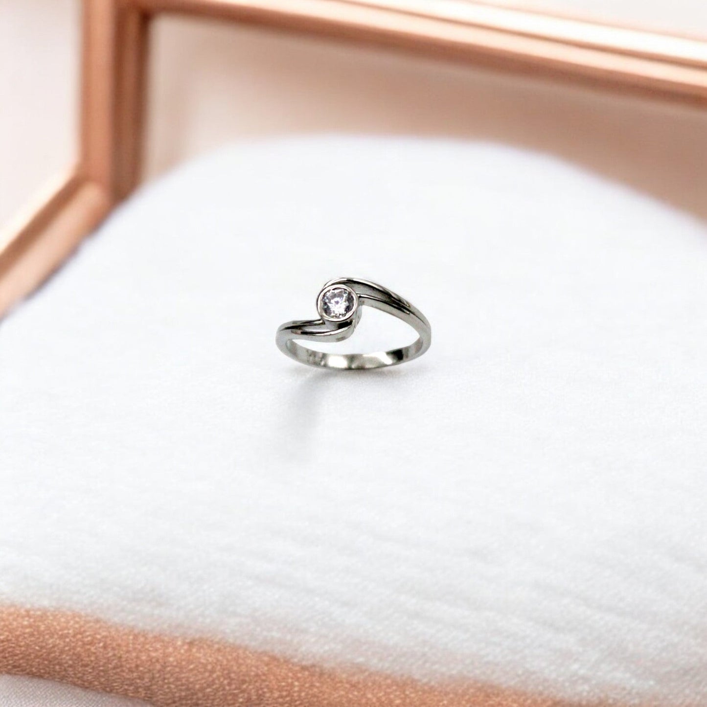 Twisted Diamond Stud Ring | 925 Sterling Silver - SACH JEWELS
