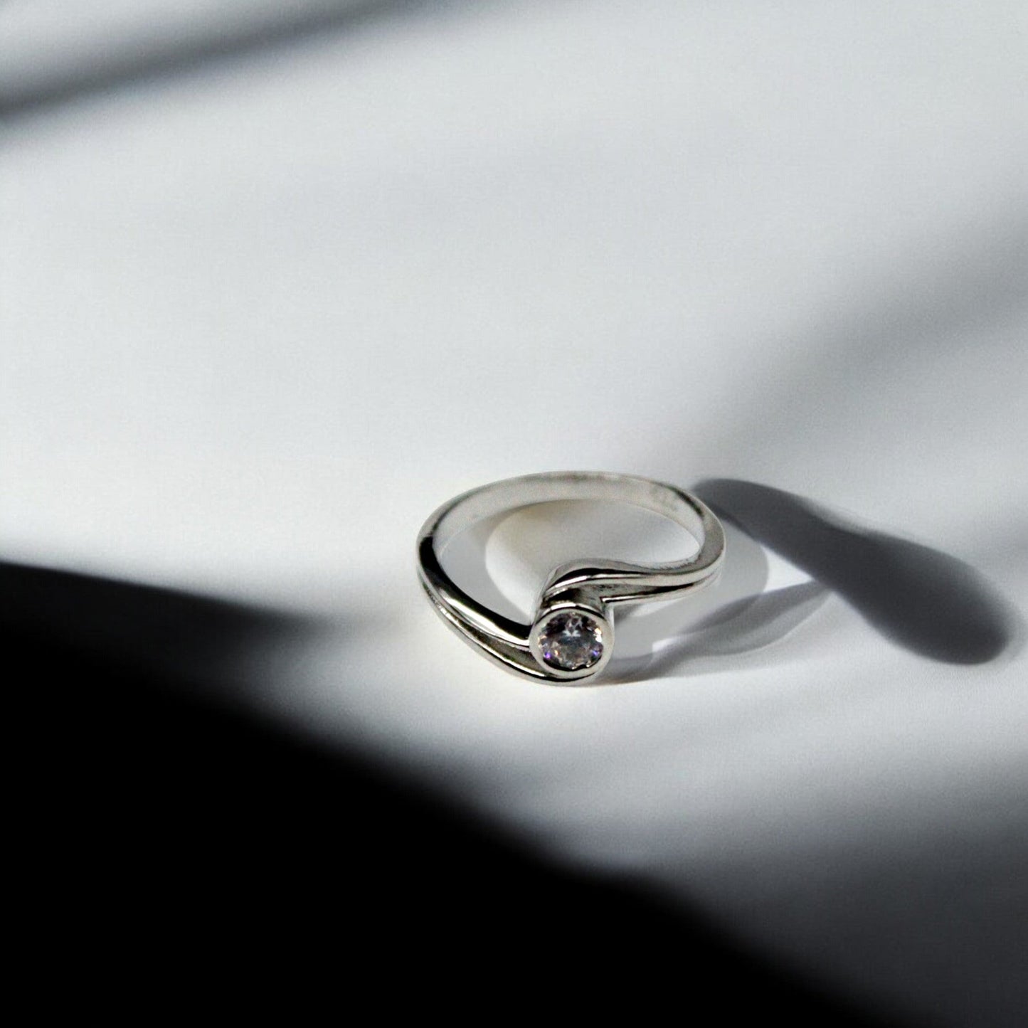 Twisted Diamond Stud Ring | 925 Sterling Silver - SACH JEWELS