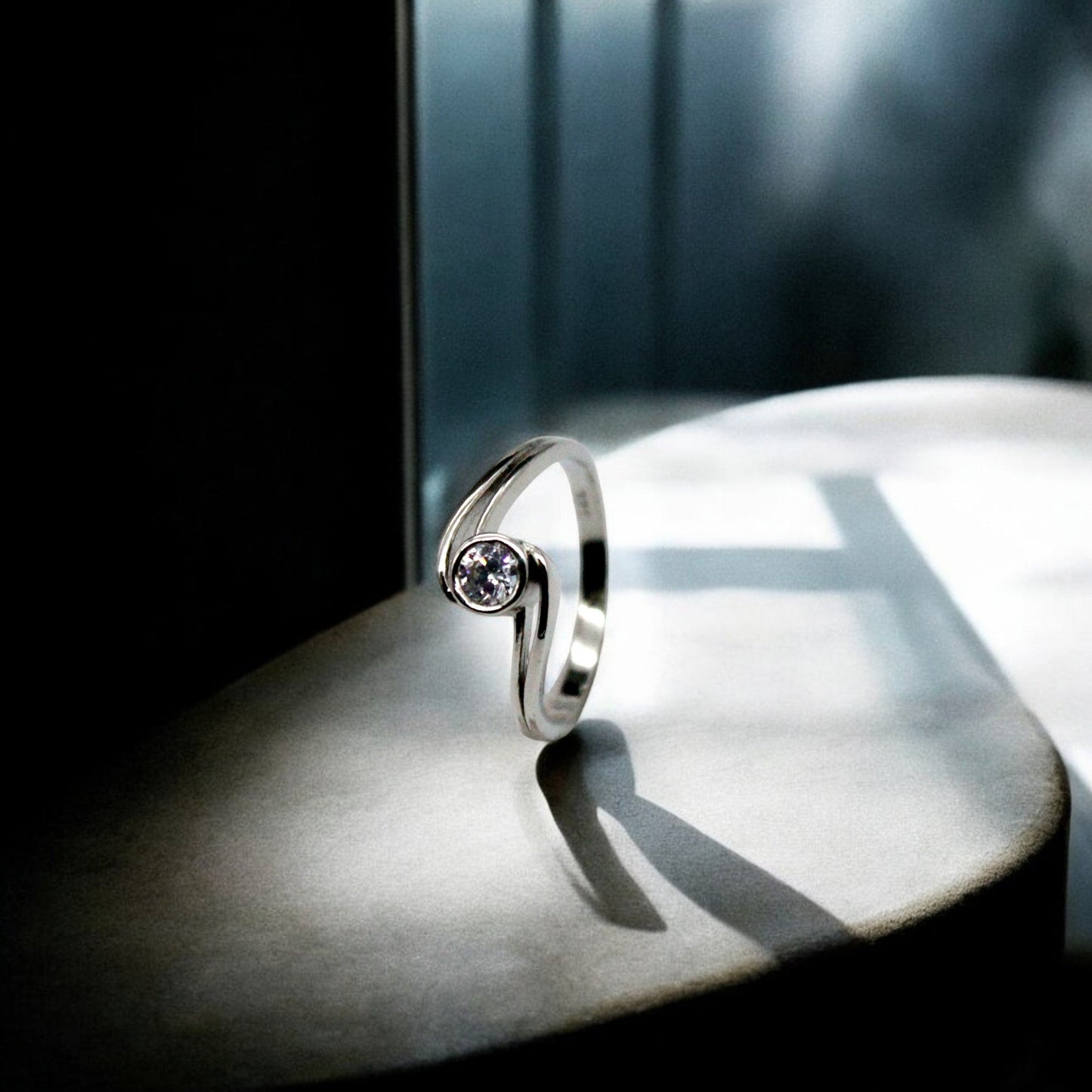 Twisted Diamond Stud Ring | 925 Sterling Silver - SACH JEWELS