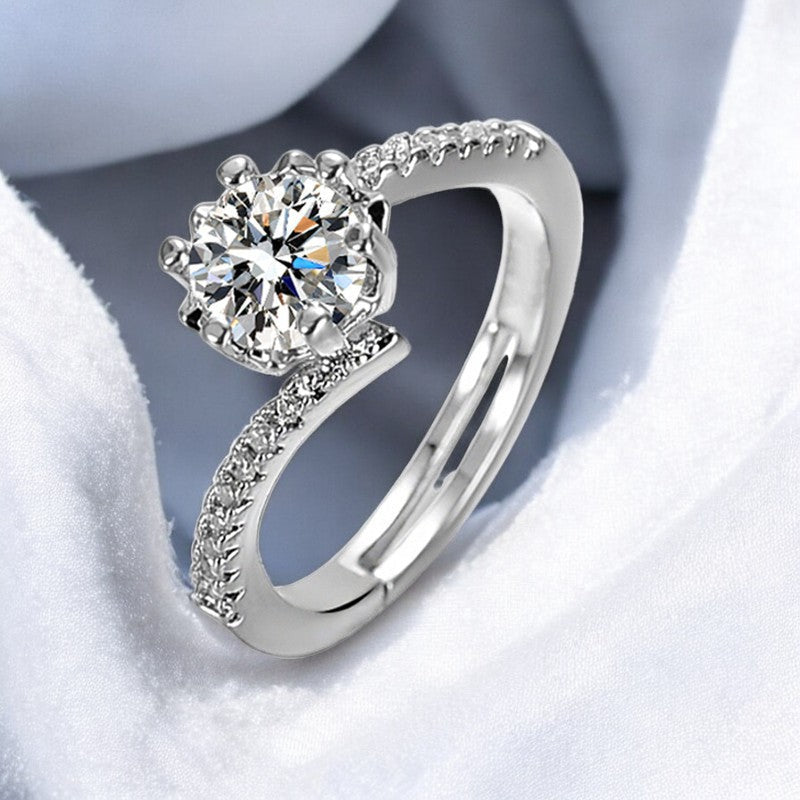 Women Astonishing Diamond Ring | Italian Silver Plated - SACH JEWELS