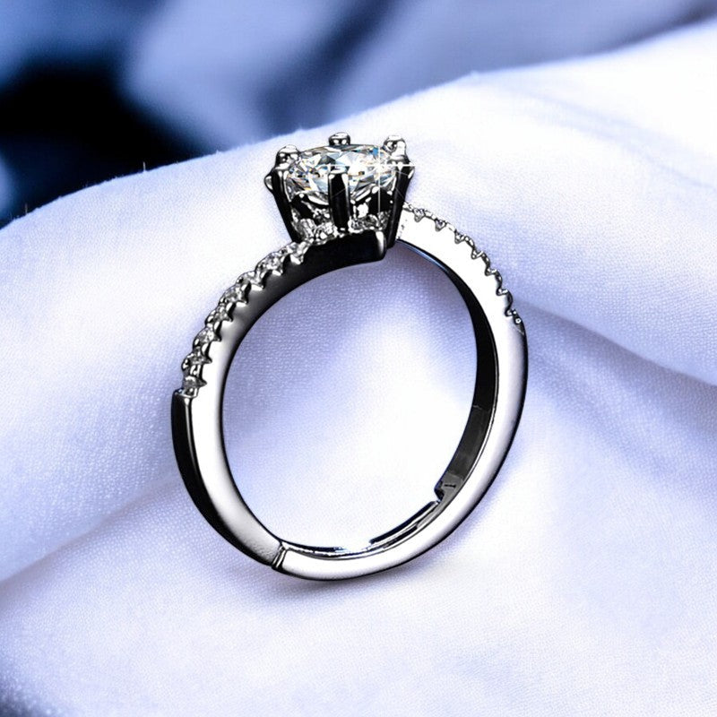Women Astonishing Diamond Ring | Italian Silver Plated - SACH JEWELS