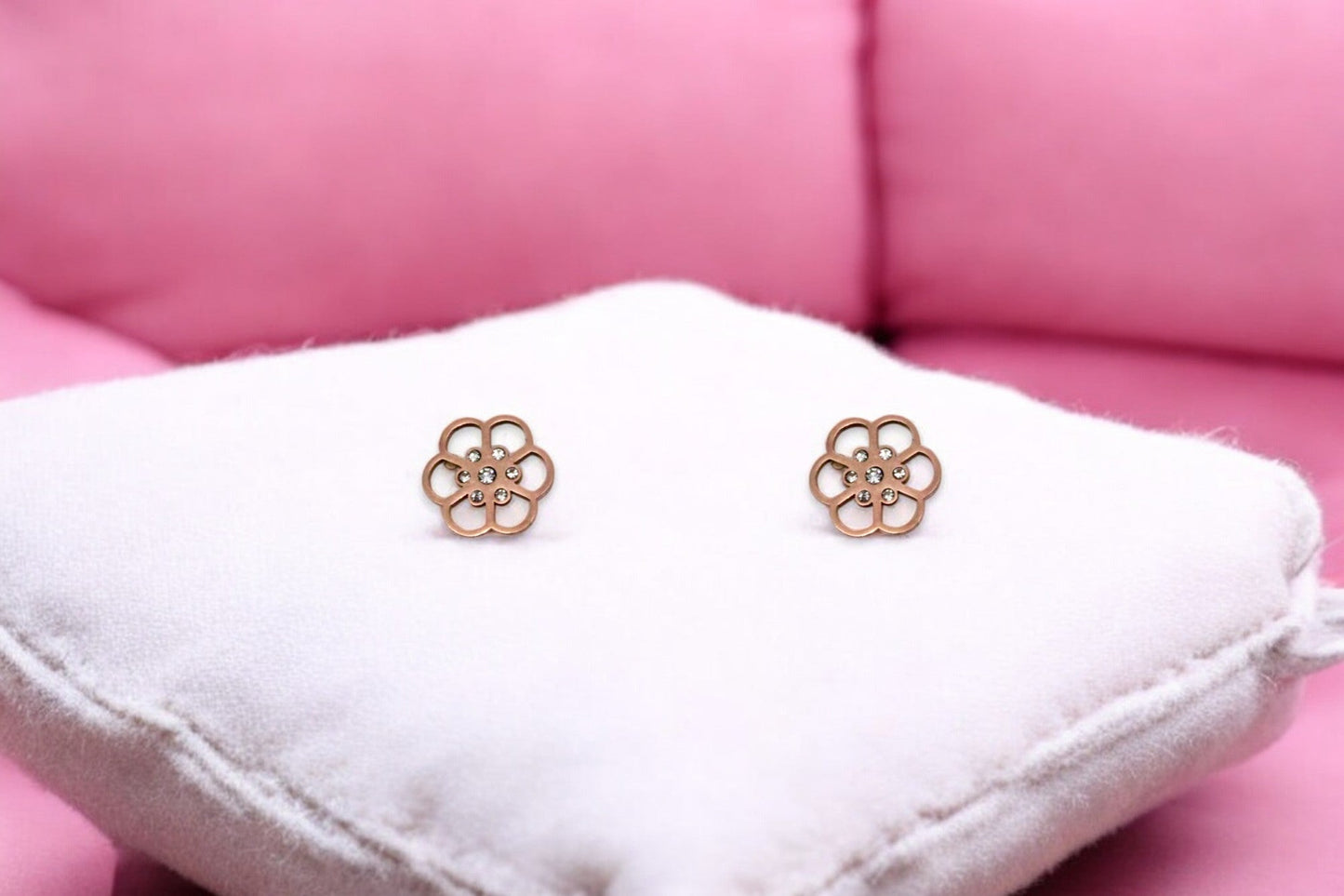 Open Flower Pendant Set | Rose Gold Plated - SACH JEWELS