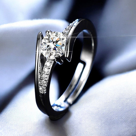 Graceful Diamond Ring | Italian Silver Plated - SACH JEWELS