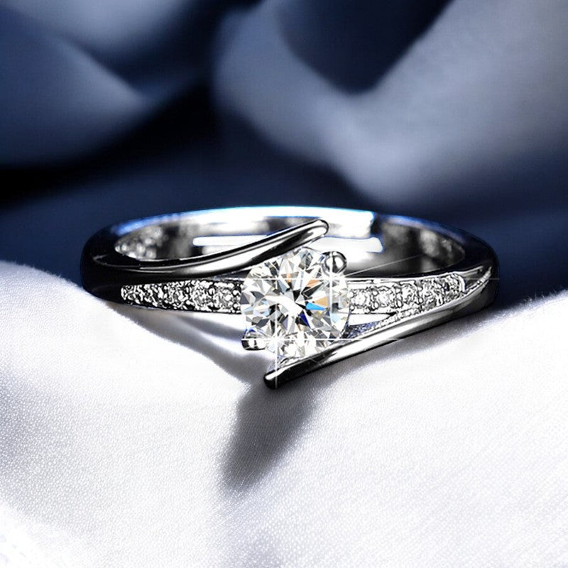 Graceful Diamond Ring | Italian Silver Plated - SACH JEWELS
