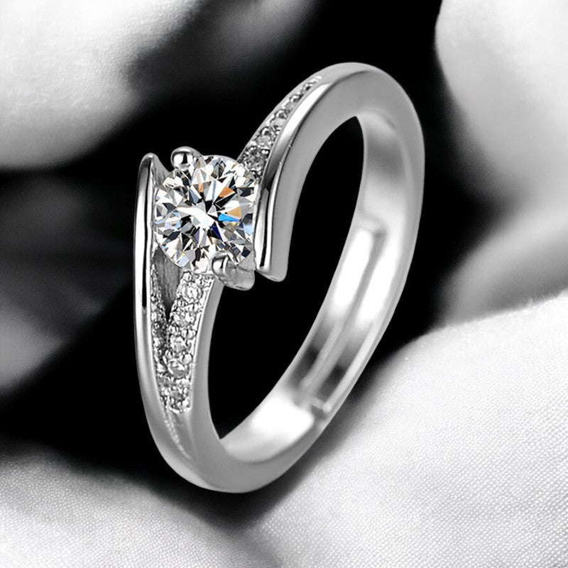 Graceful Diamond Ring | Italian Silver Plated - SACH JEWELS