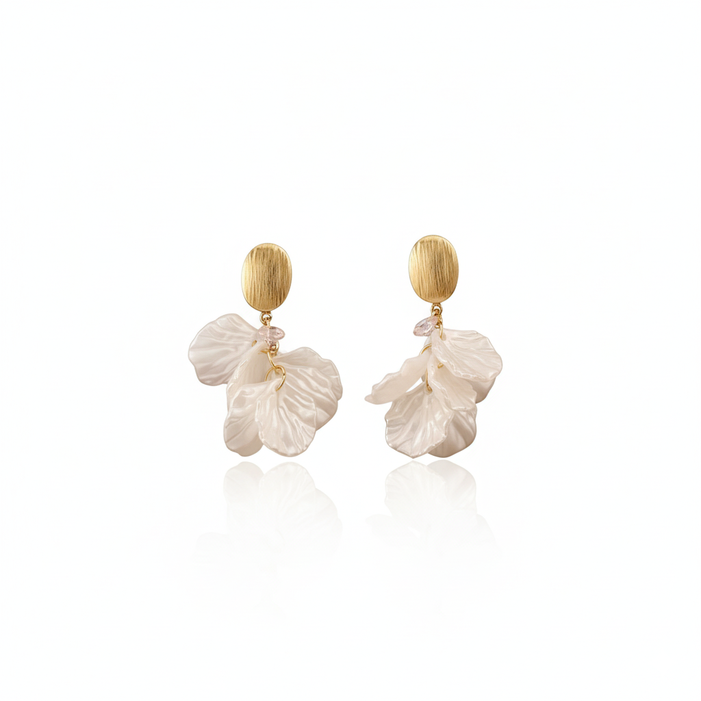 Blooming Flower Drop Earrings | Italian Gold Plated SACH JEWELS