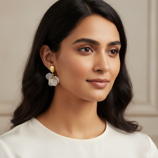 Blooming Flower Drop Earrings | Italian Gold Plated SACH JEWELS