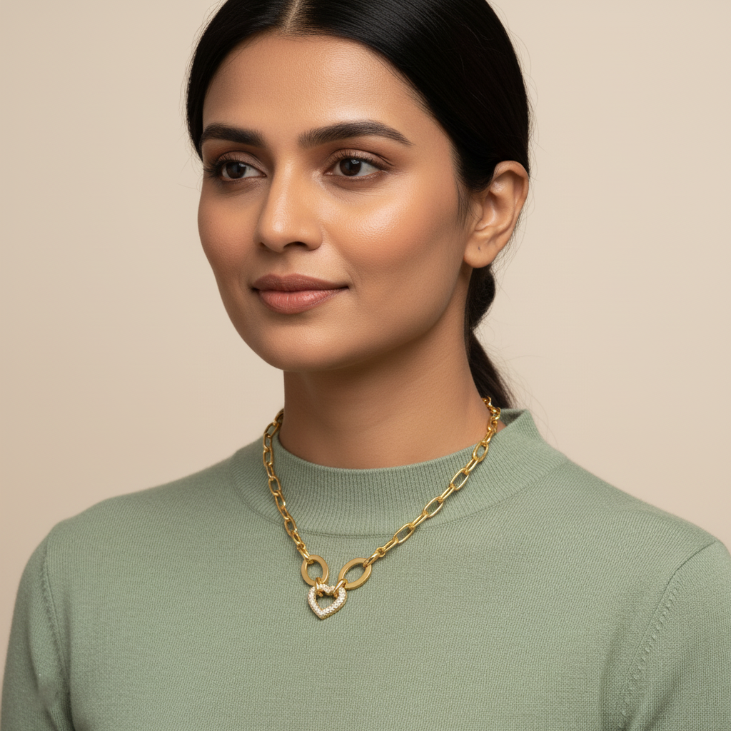 Bold Love Link Necklace | Italian Gold Plated SACH JEWELS