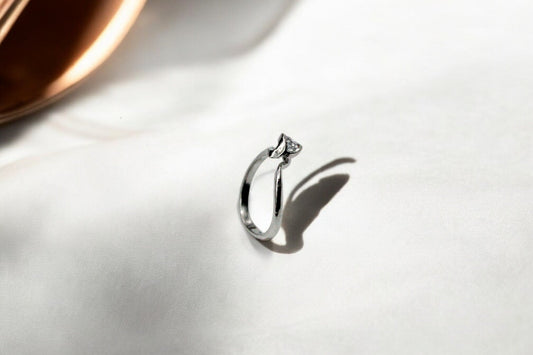 Antique Diamond Stud Ring | 925 Sterling Silver - SACH JEWELS