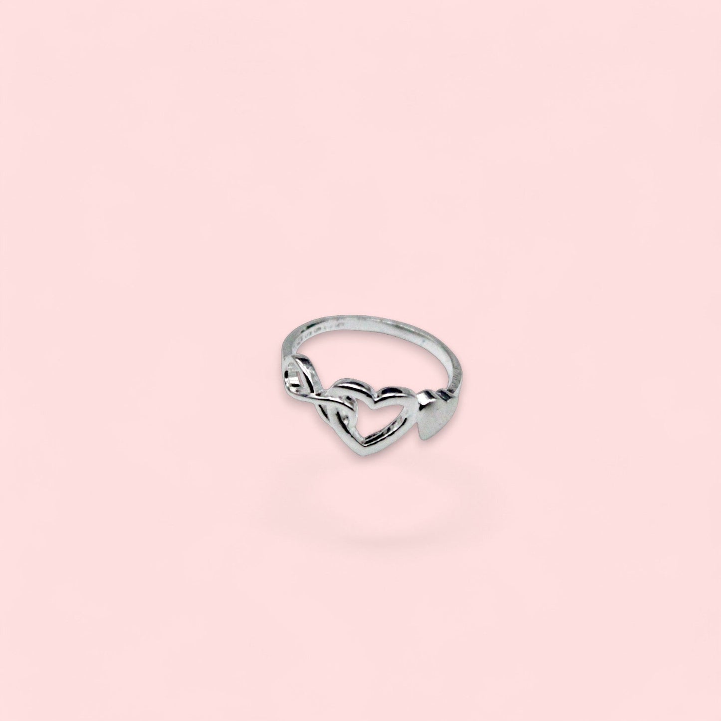 Double Heart Studded Ring | 925 Sterling Silver - SACH JEWELS