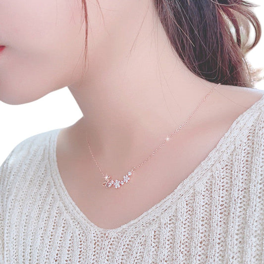 Cute Bow Diamond Necklace | Rose Gold Plated - SACH JEWELS