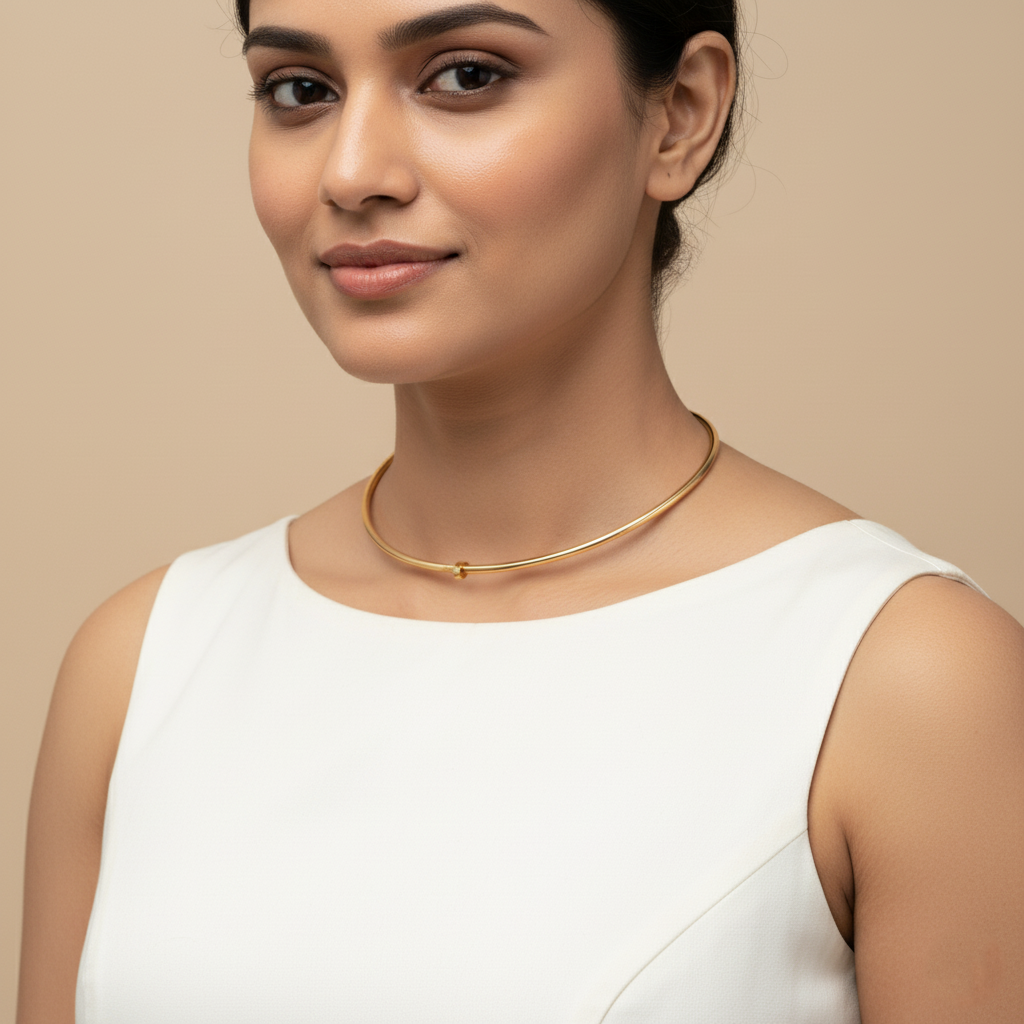Minimal Golden Necklace | Italian Gold Plated SACH JEWELS
