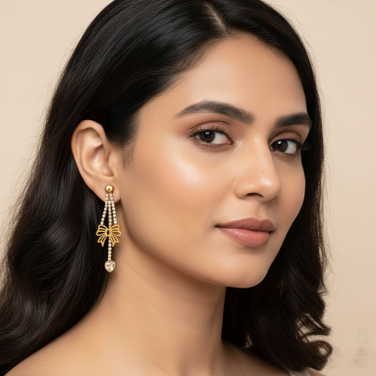 Twilight Bow Drop Earrings | Italian Gold Plated SACH JEWELS