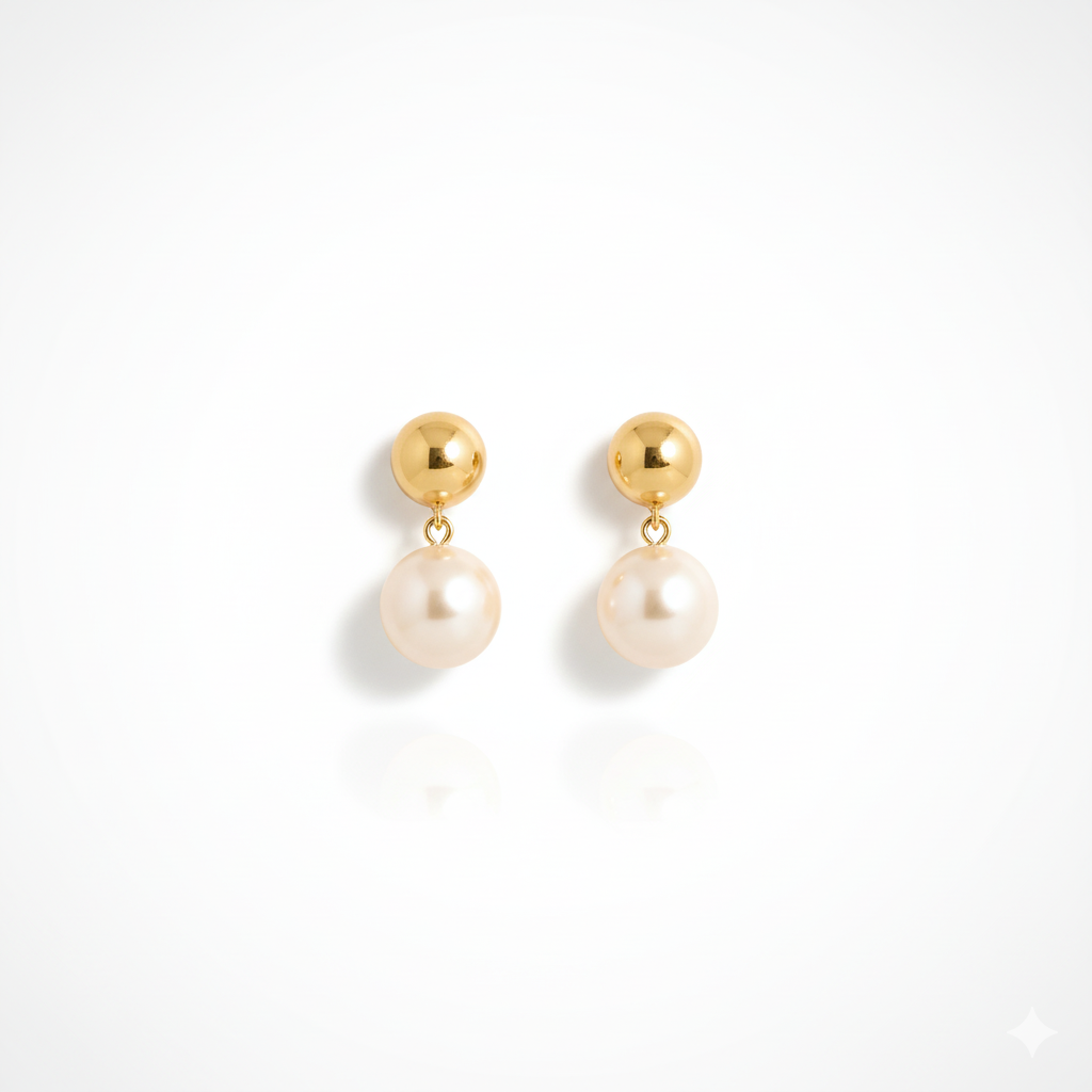 Pearl Poise Drop Earrings | Italian Gold Plated SACH JEWELS
