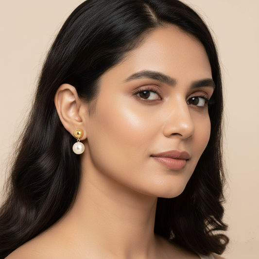Pearl Poise Drop Earrings | Italian Gold Plated SACH JEWELS