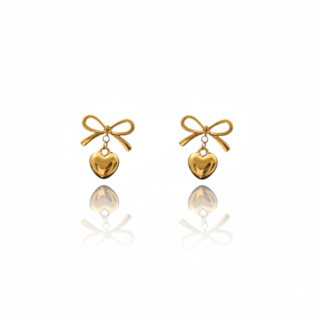 Amour Bow Drop Earrings | Italian Gold Plated SACH JEWELS