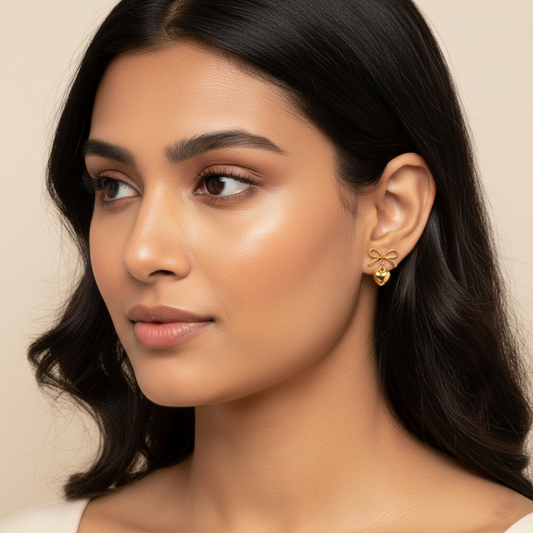 Amour Bow Drop Earrings | Italian Gold Plated SACH JEWELS