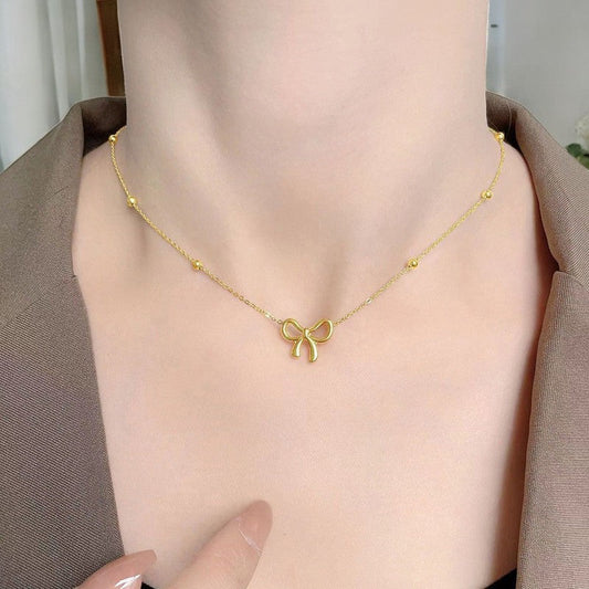 Cute Bow Pendant Necklace | Italian Gold Plated - SACH JEWELS
