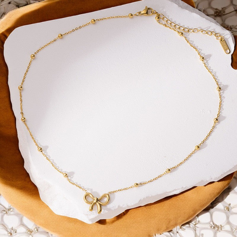 Cute Bow Pendant Necklace | Italian Gold Plated - SACH JEWELS