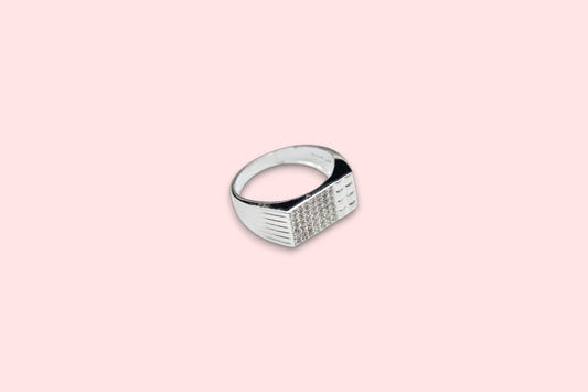 Diamond studded Men's Ring | 925 Sterling Silver - SACH JEWELS