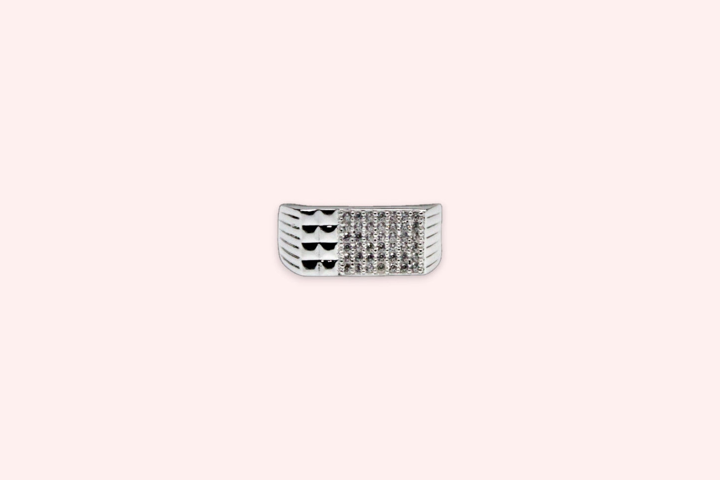 Diamond studded Men's Ring | 925 Sterling Silver - SACH JEWELS
