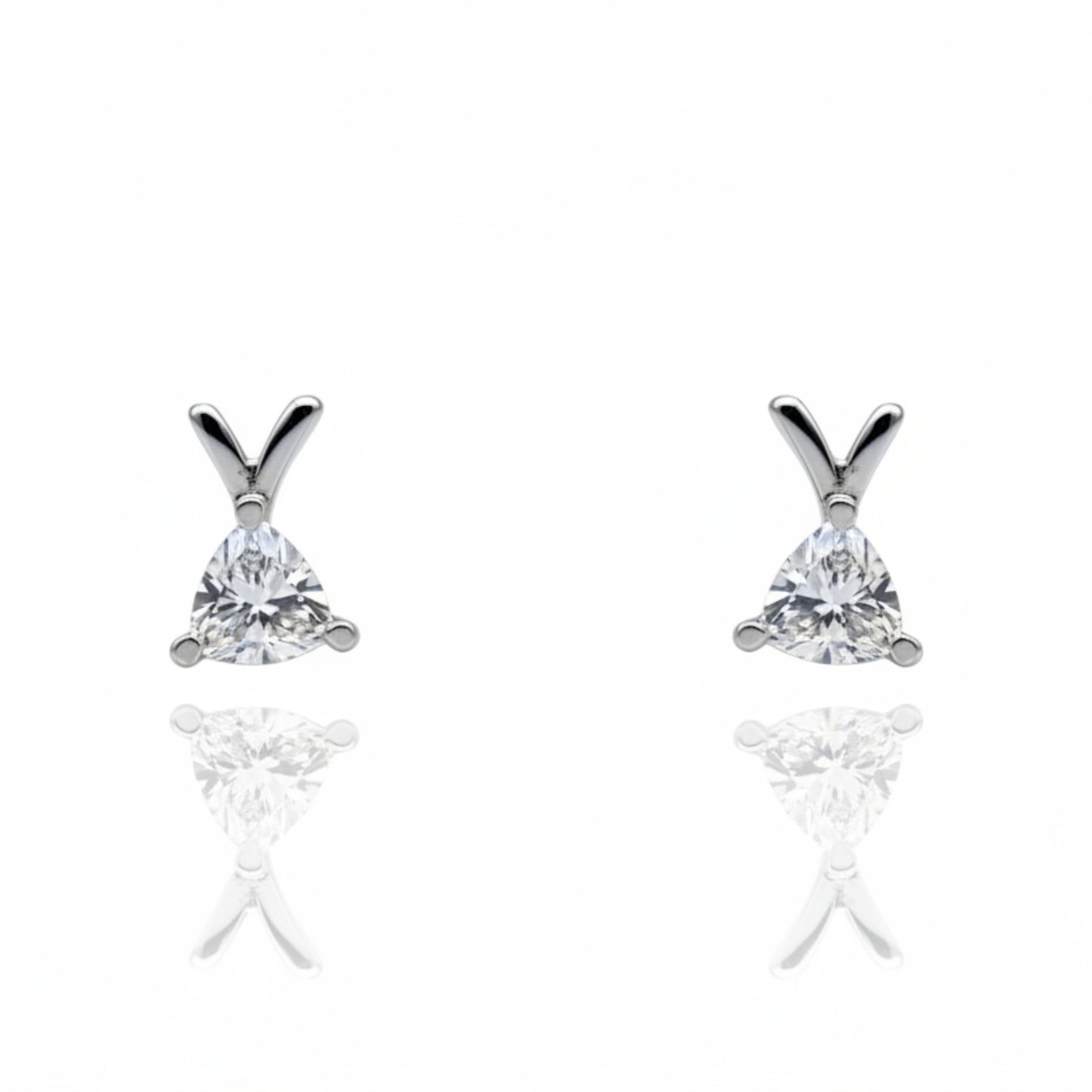 Dainty Triangle diamond Stud Earrings | 925 Sterling Silver SACH JEWELS