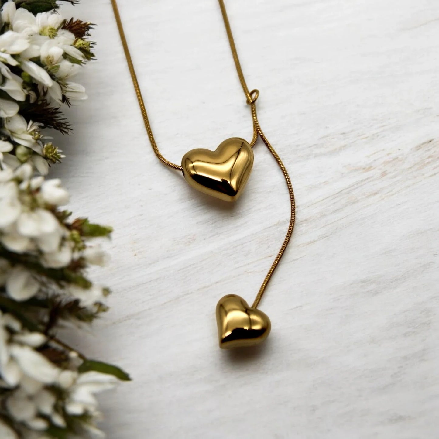 Double Heart Necklace| Italian Gold Plated - SACH JEWELS
